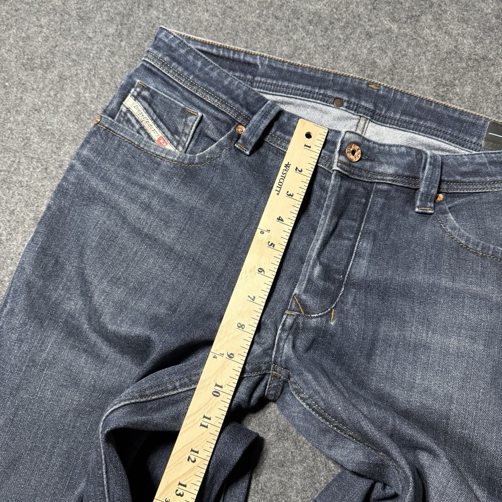 Men's Dark Blue Straight-Leg Jeans - Picture 9 of 11